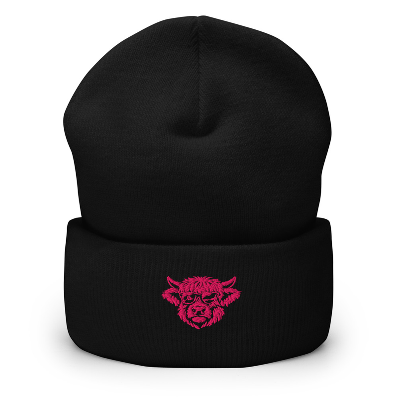 Kayce - Pink Stich Cuffed Beanie
