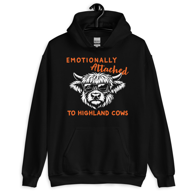 Emotionally Attached Black-Orange - Unisex Hoodie