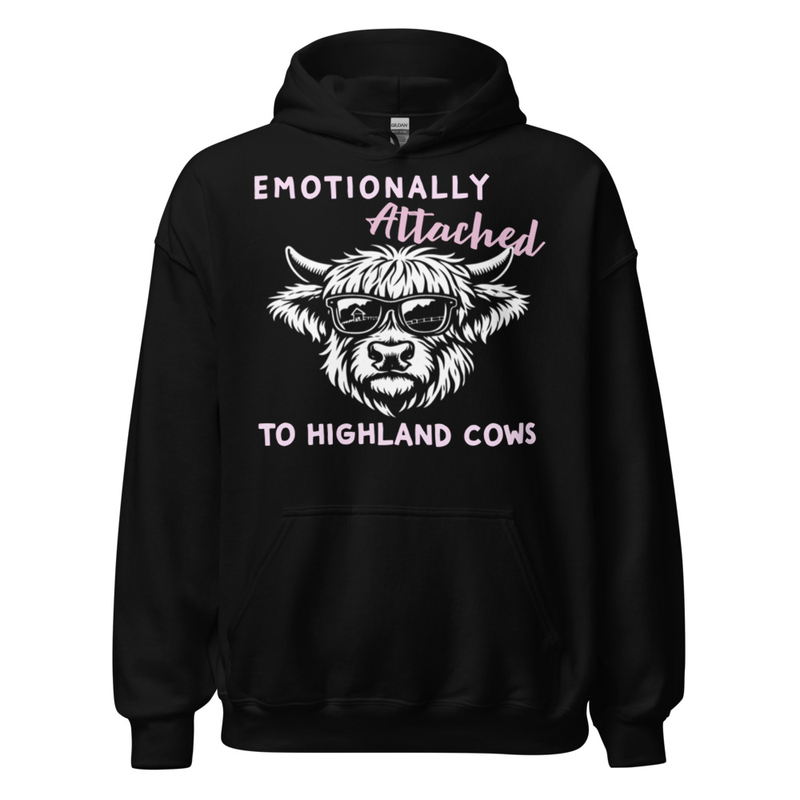 Emotionally Attached - Multi-Color Pink Letters Unisex Hoodie