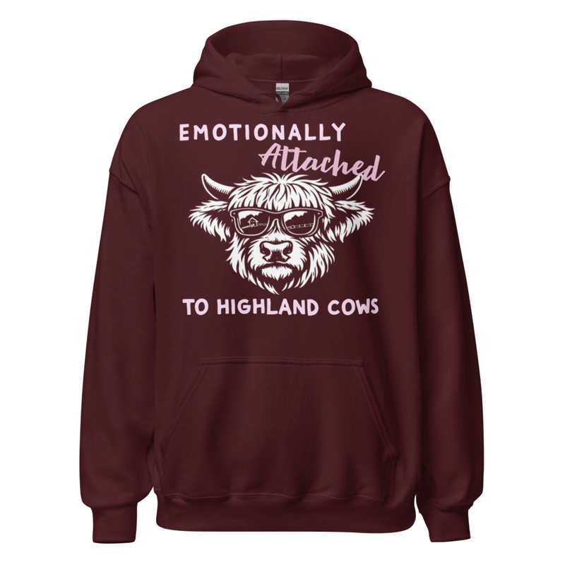 Emotionally Attached - Multi-Color Pink Letters Unisex Hoodie