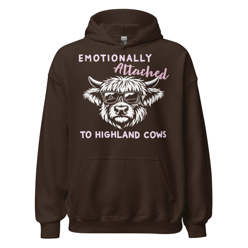 Emotionally Attached - Multi-Color Pink Letters Unisex Hoodie