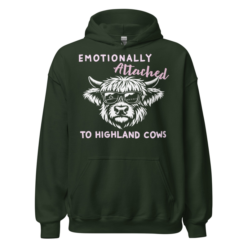 Emotionally Attached - Multi-Color Pink Letters Unisex Hoodie