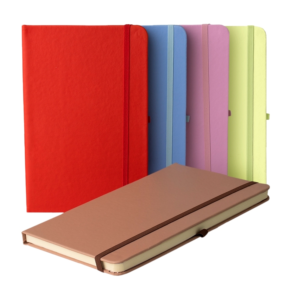 Caderno Colorido com Elástico em Sintético