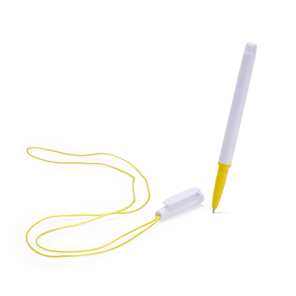 Caneta Plástica Com Cordão