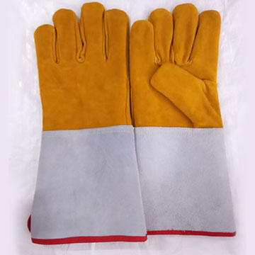ORANGE ALL LEATHER GLOVES