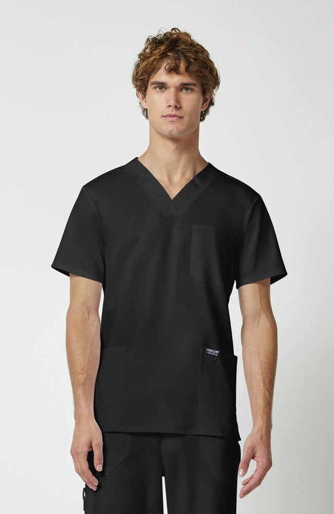 Blusa cuello V 3 bolsillos