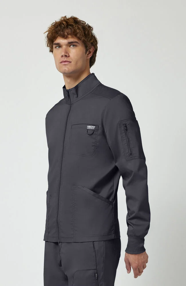 Chaqueta médica para hombre con cremallera frontal
