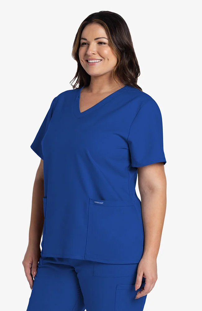 Blusa cuello V redondeado