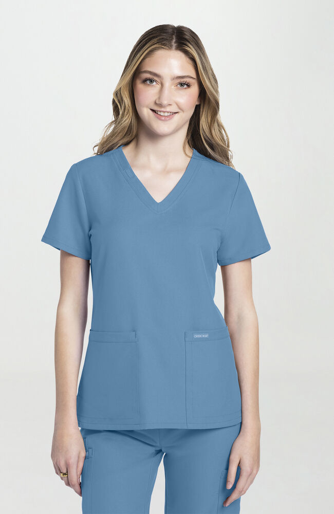 Blusa cuello V redondeado