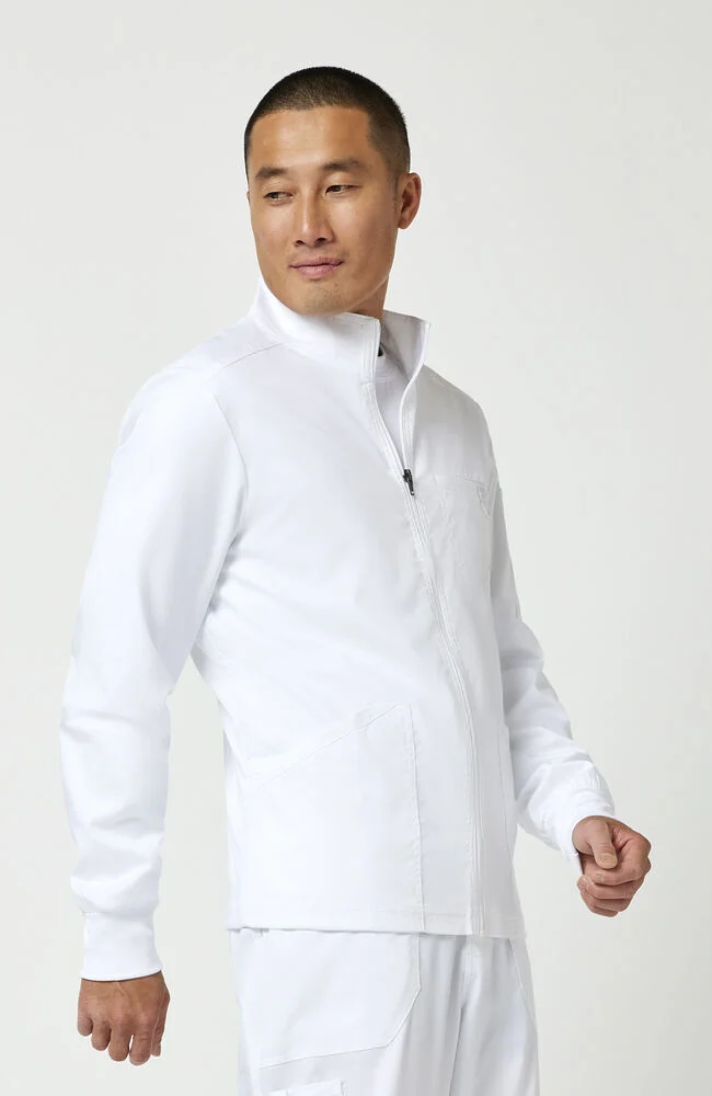 Chaqueta médica para hombre con cremallera frontal