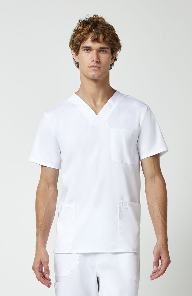 Blusa cuello V 3 bolsillos