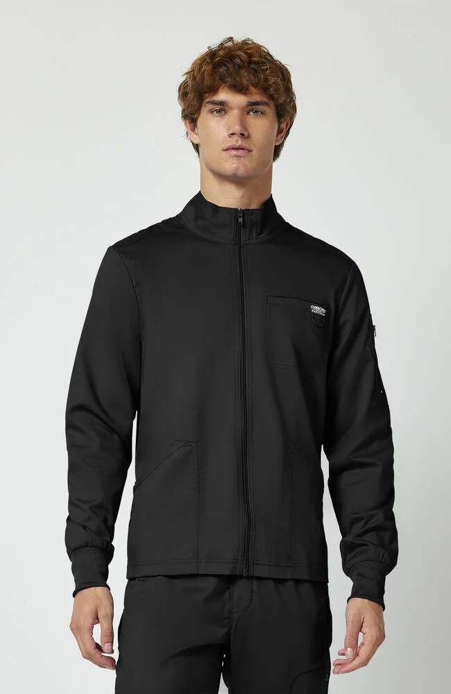 Chaqueta médica para hombre con cremallera frontal