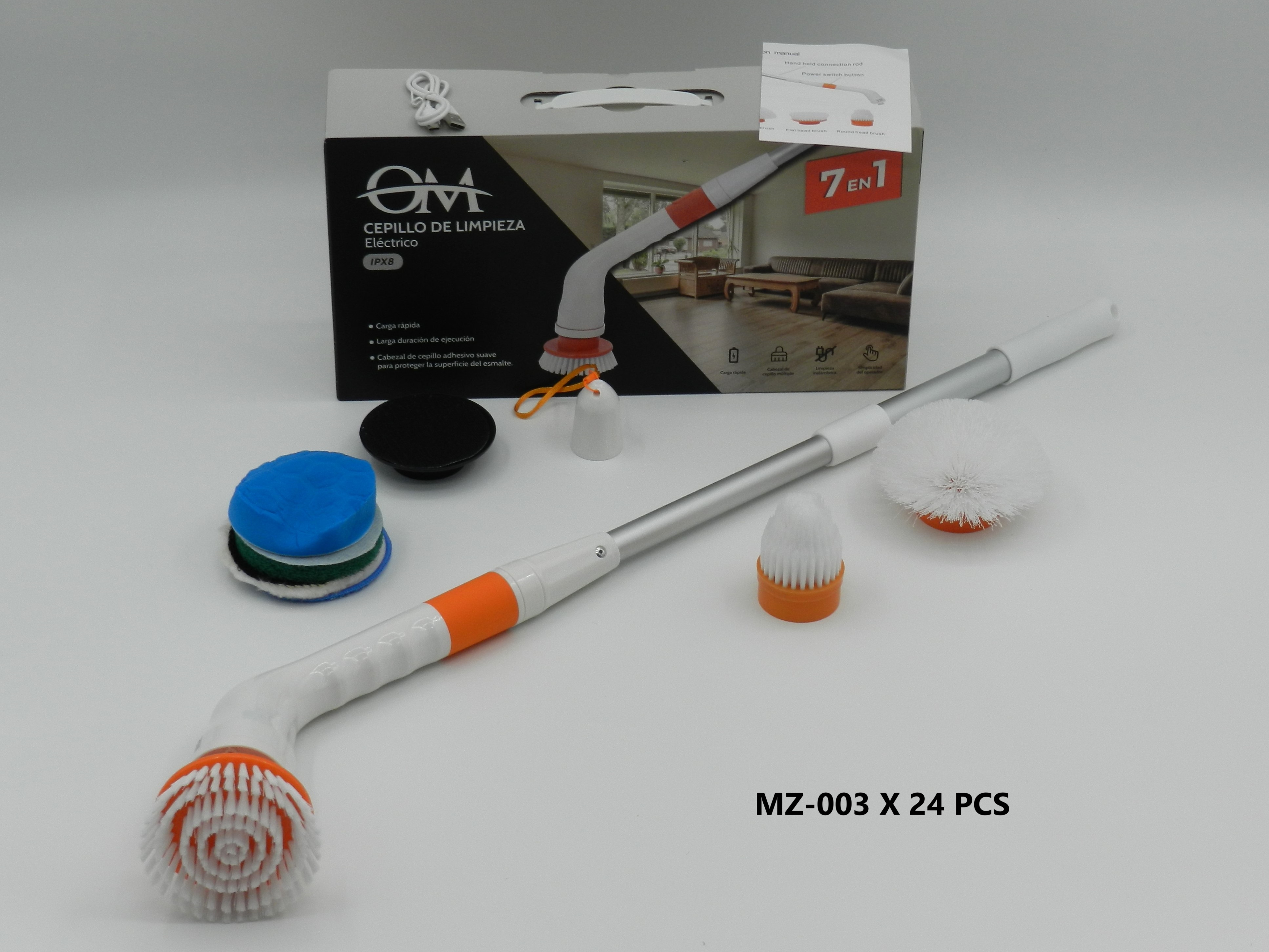 Cepillo De Limpieza Eléctrico Giratorio 7 En 1 Recargable