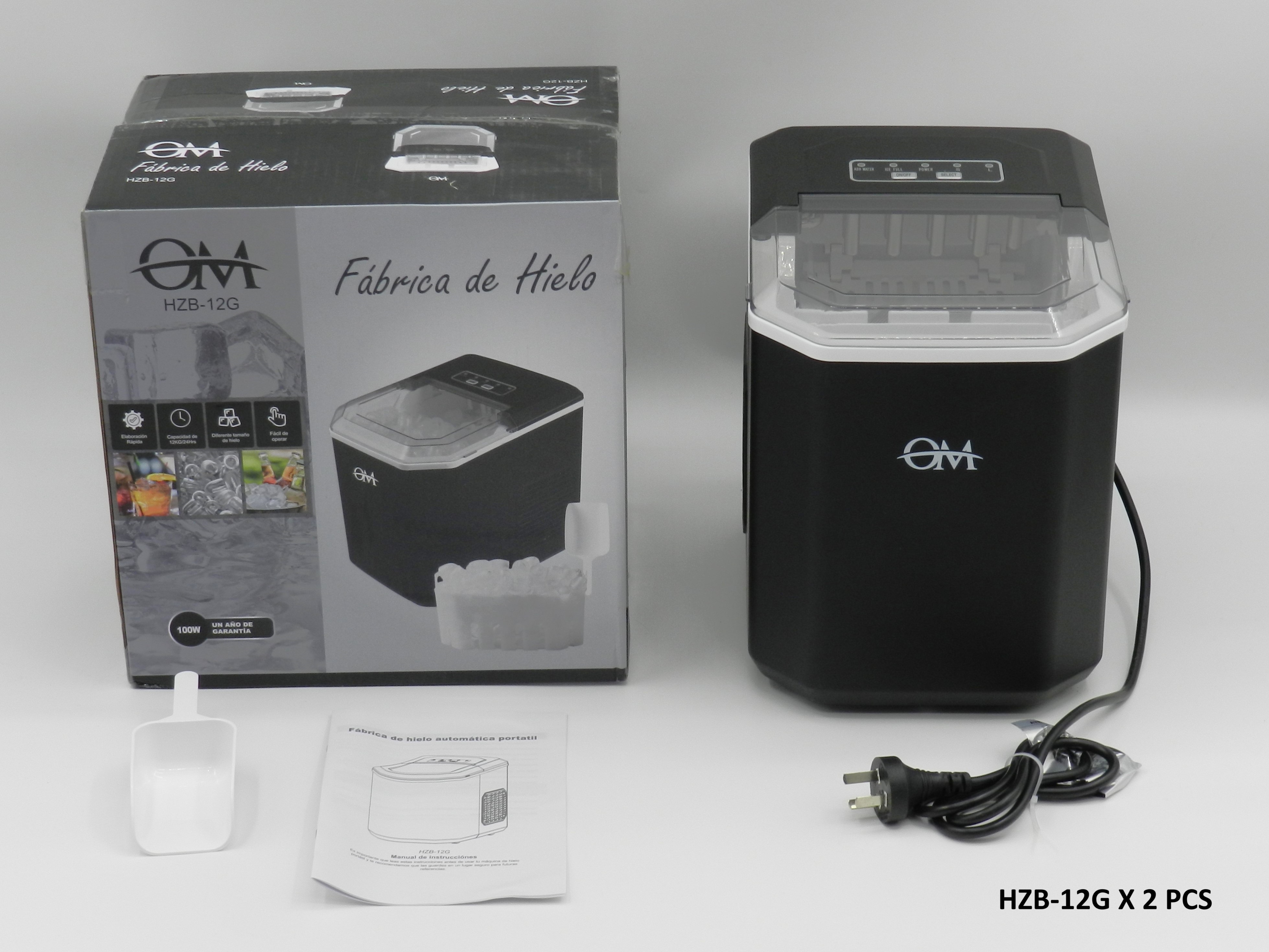 Máquina Fábrica De Hielo Automática Portátil 12kg 24hs 100w