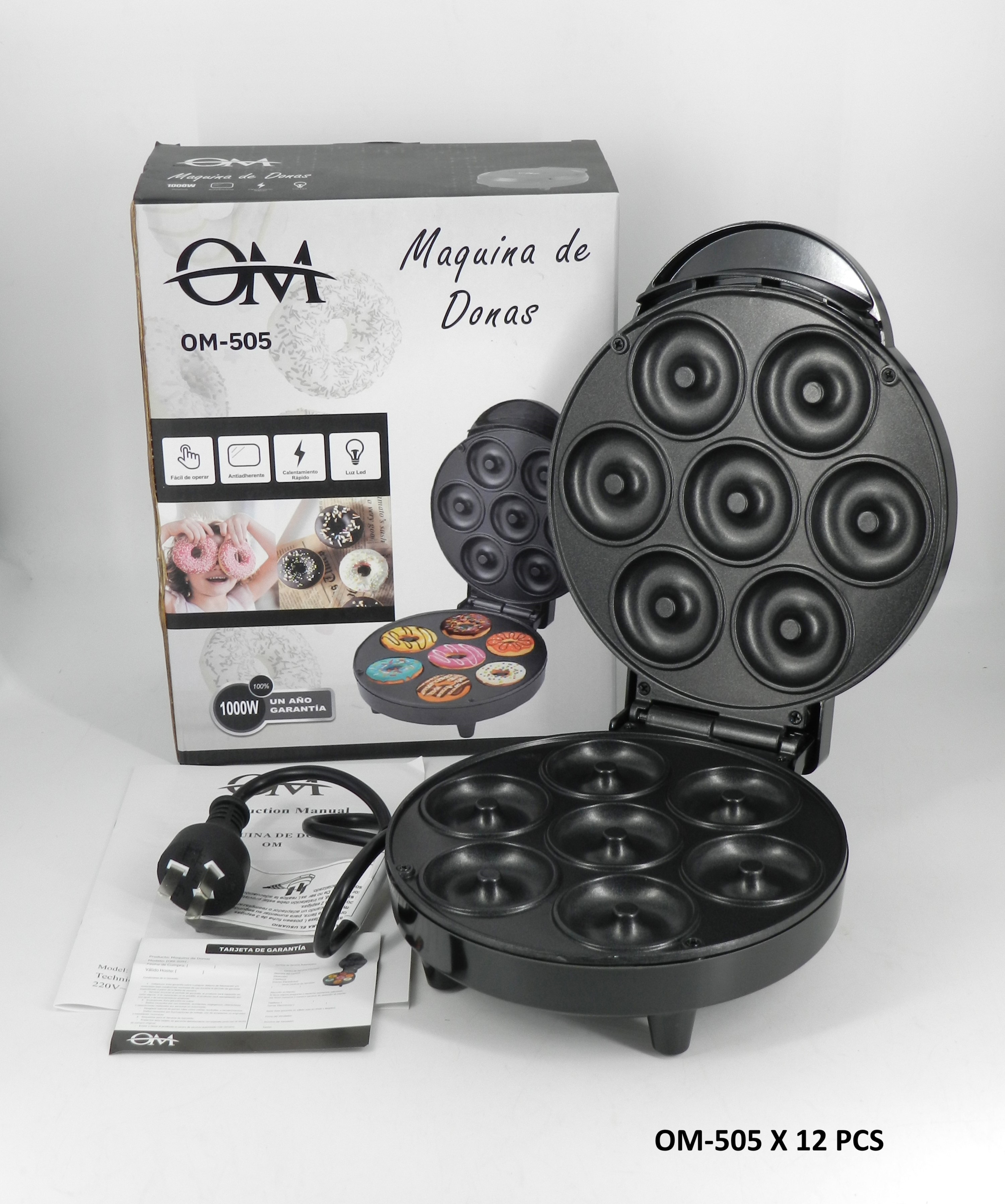 Máquina De Donas Eléctrica 1000w 7 Donas Antiadherente