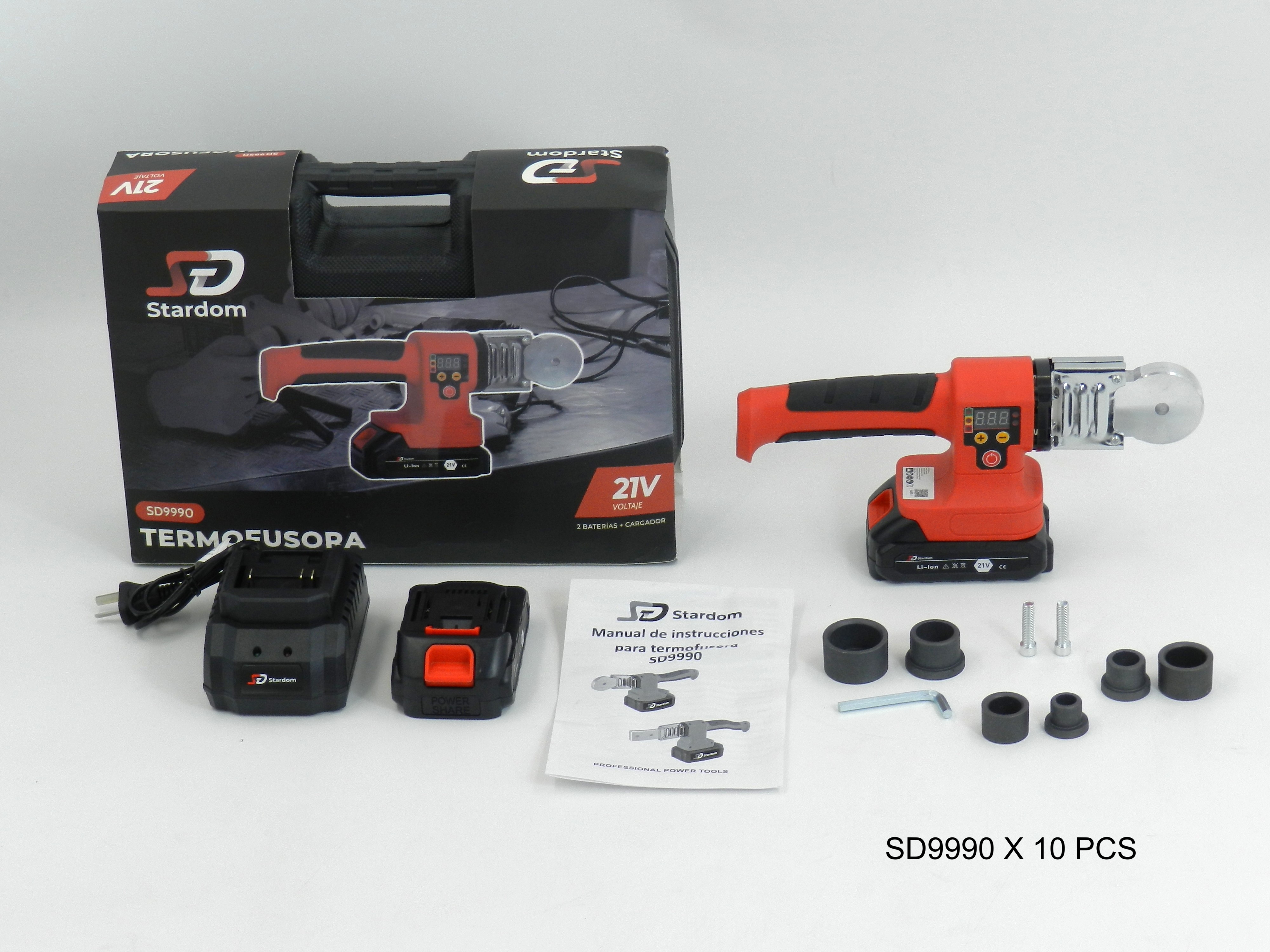 Termofusora Inalámbrica 21v Stardom Sd9990 + 2 Bat + Boquillas