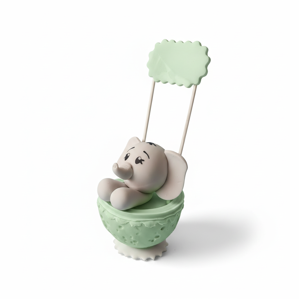 Recordatorio Baby Shower Elefante en Porcelanicron