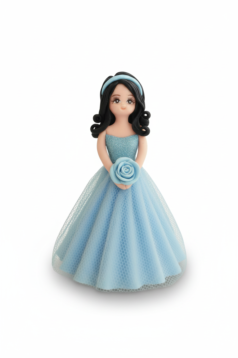 Recordatorio de Quinceañera - Muñeca en Porcelanicron