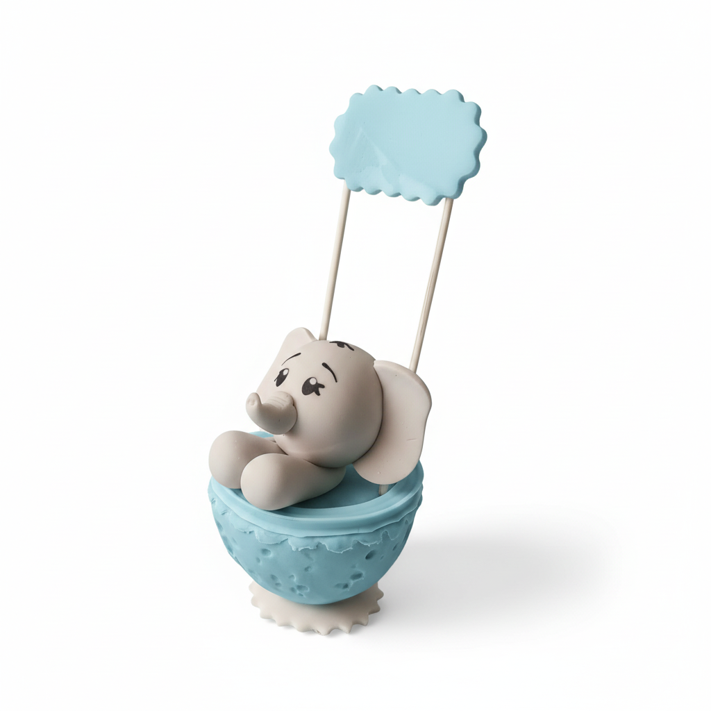 Recordatorio Baby Shower Elefante en Porcelanicron