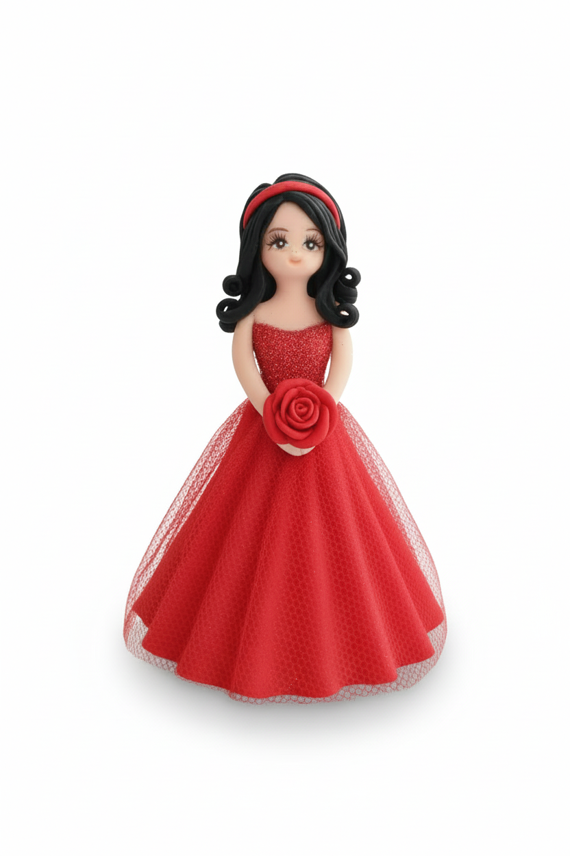 Recordatorio de Quinceañera - Muñeca en Porcelanicron