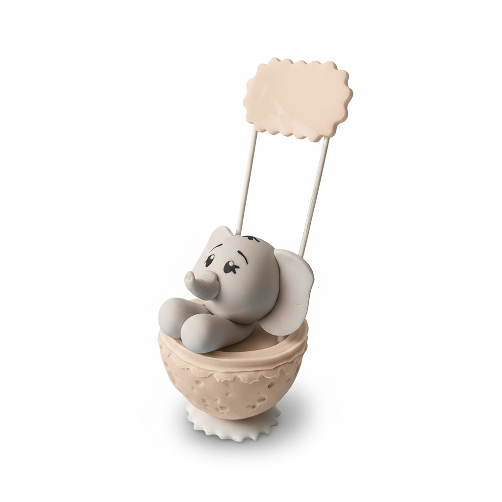 Recordatorio Baby Shower Elefante en Porcelanicron