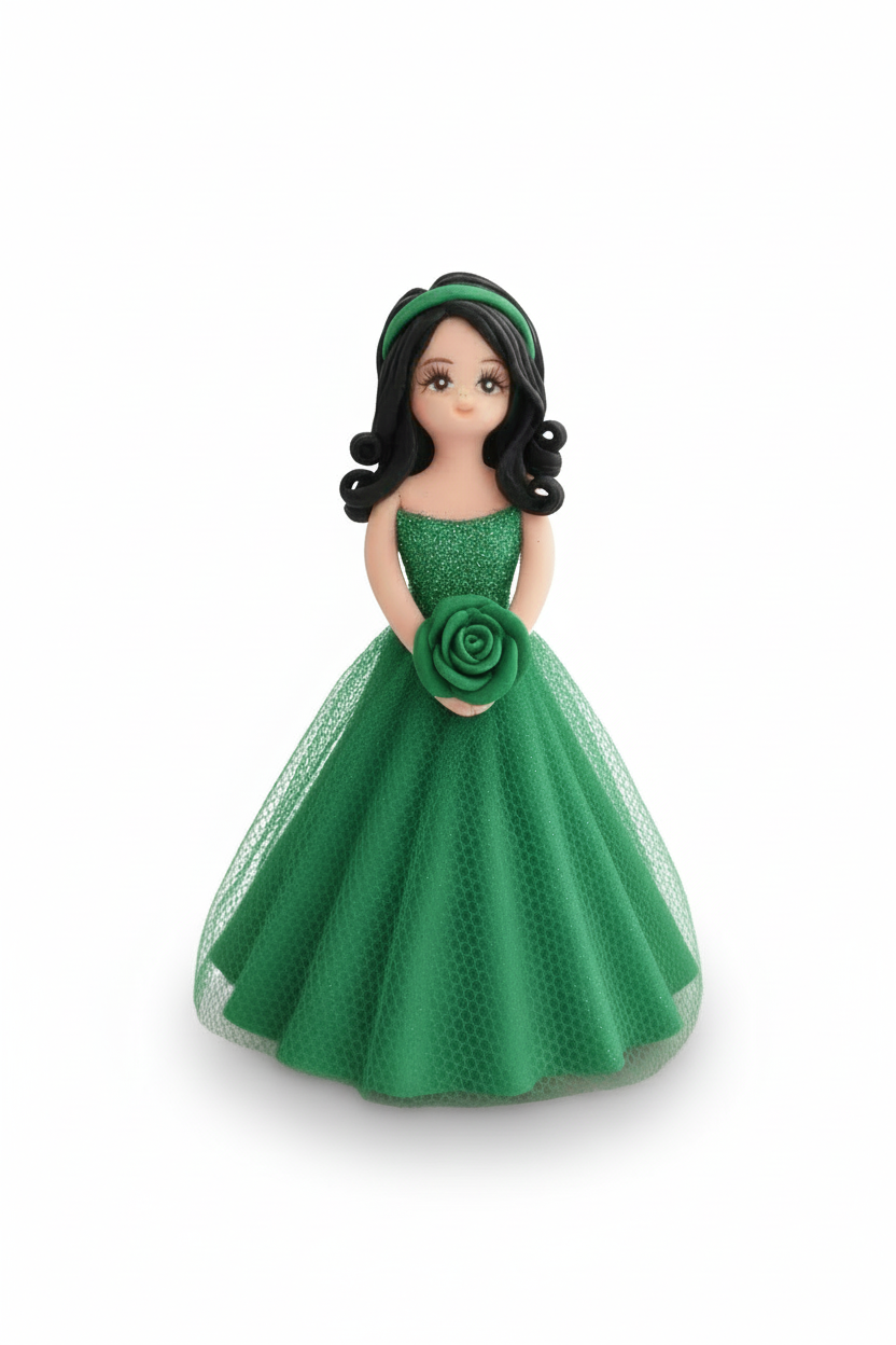 Recordatorio de Quinceañera - Muñeca en Porcelanicron