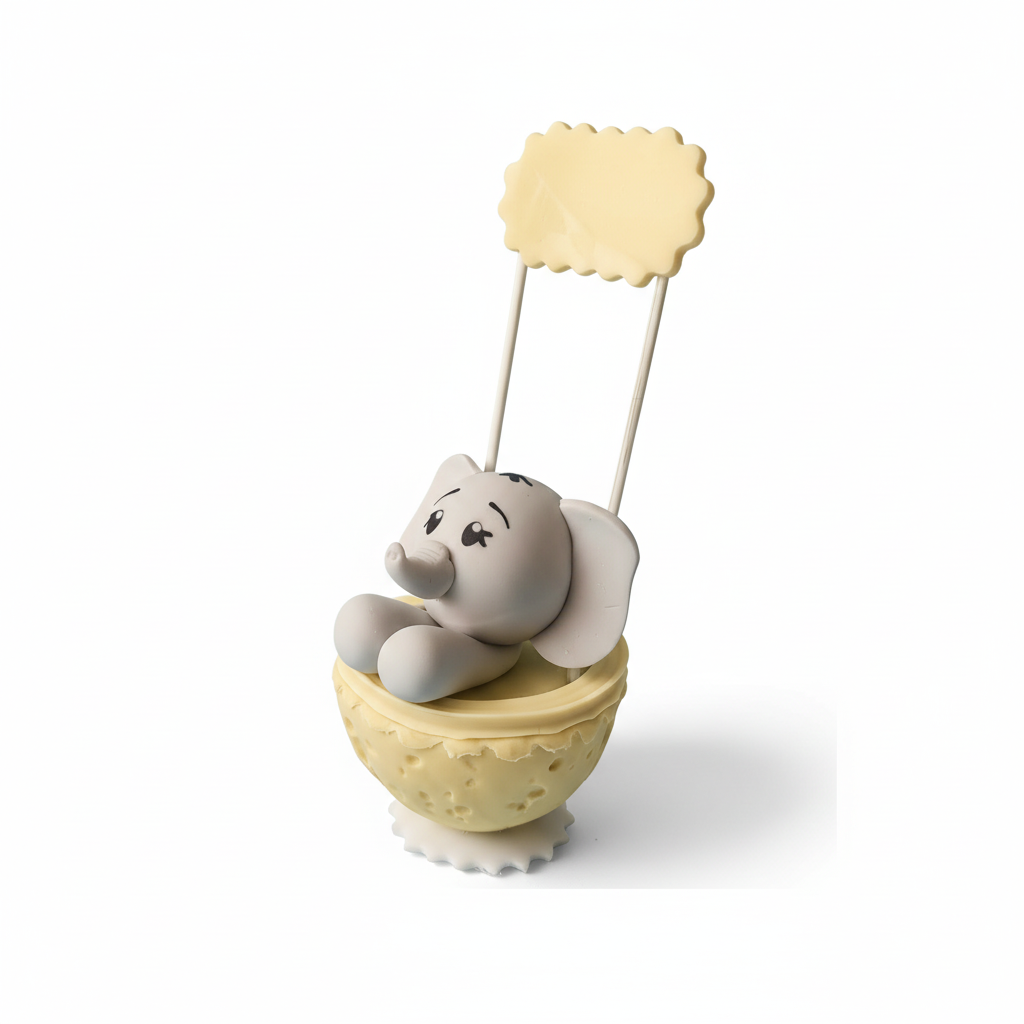 Recordatorio Baby Shower Elefante en Porcelanicron