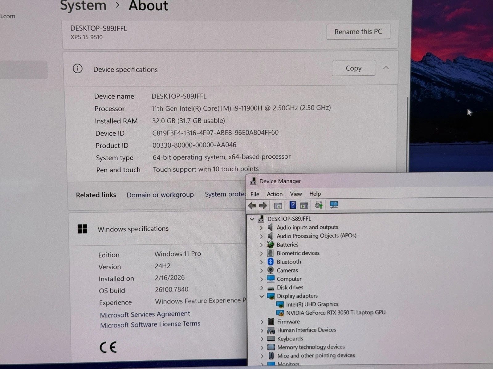 Dell XPS 15.6 9510 i9-11900H OLED 32GB 1TB SSD GeForce RTX 3050 Ti Touchscreen