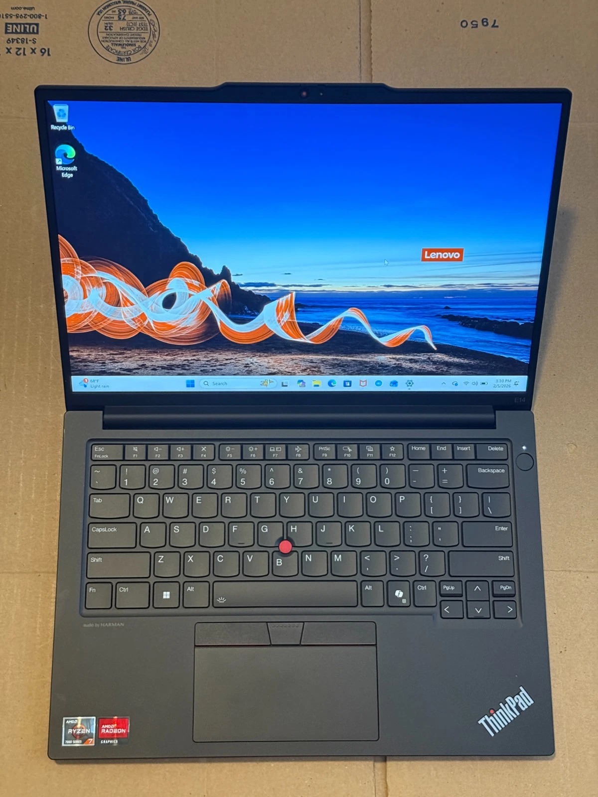 Lenovo ThinkPad E14 14" Notebook Ryzen 7-7735U 16GB 512GB SSD W11P Touchscreen