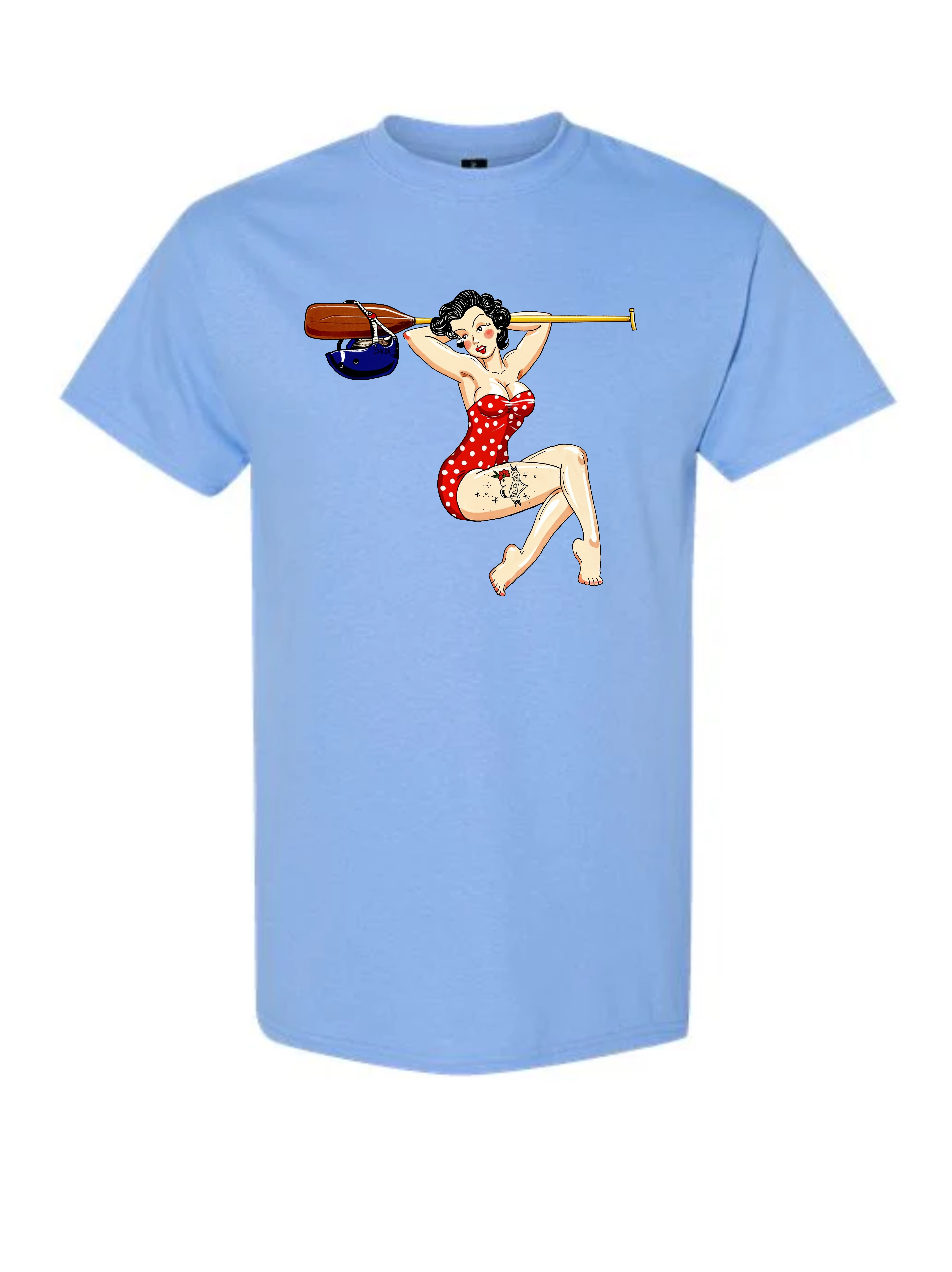 50s Pin-up With Helmet & Paddle T-Shirt