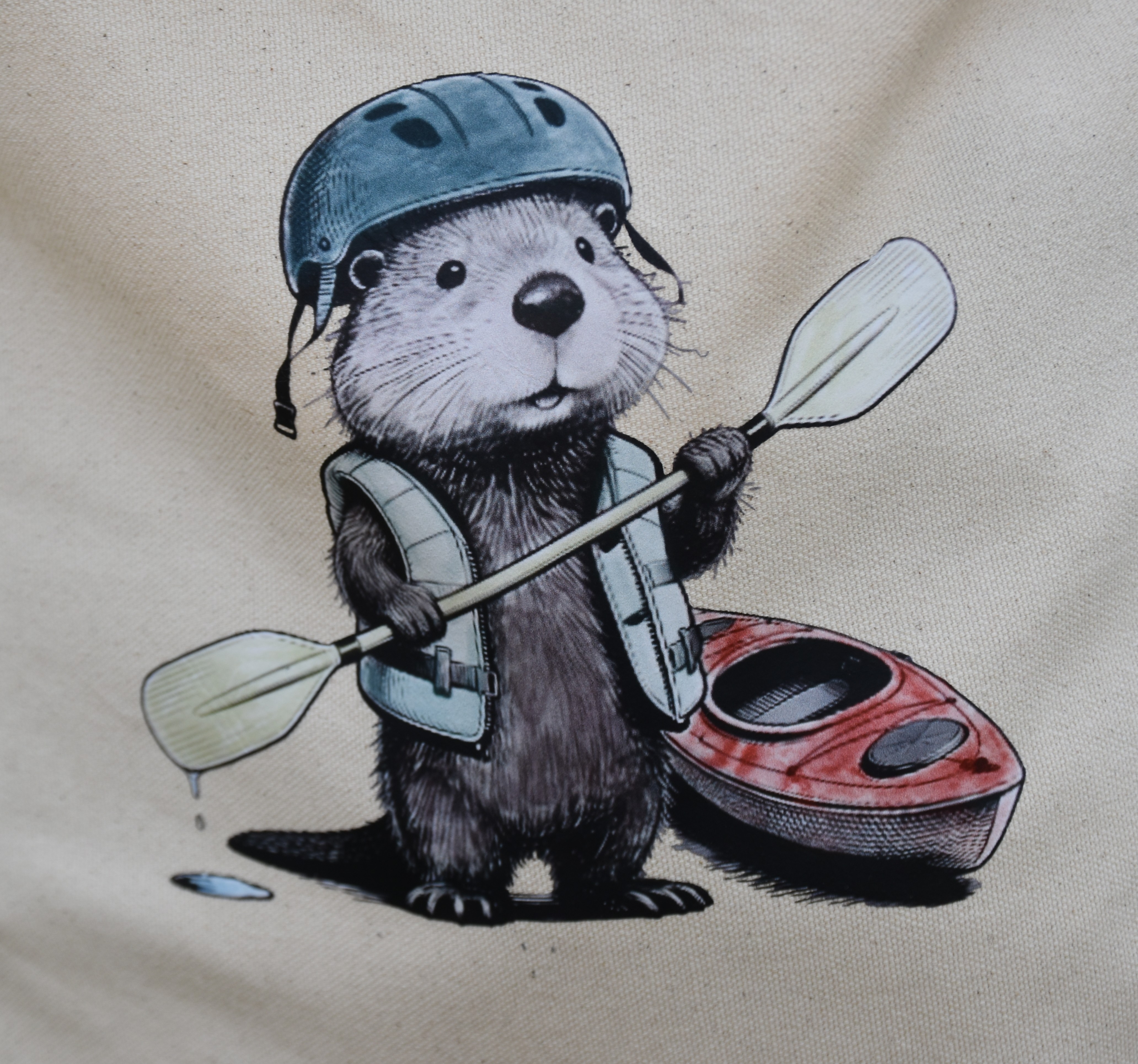 Beaver With a Kayak Tote Bag 