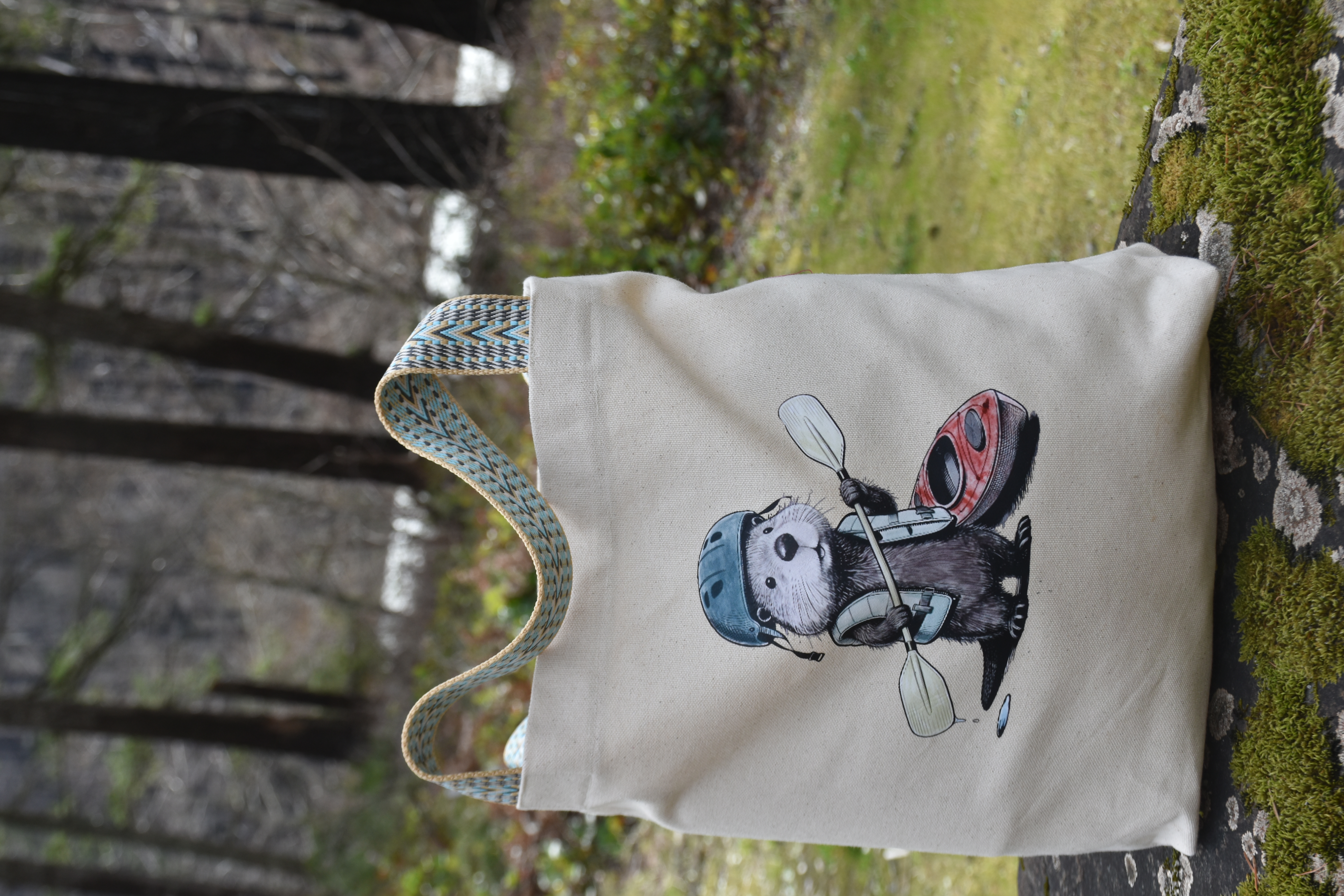 Beaver With a Kayak Tote Bag 