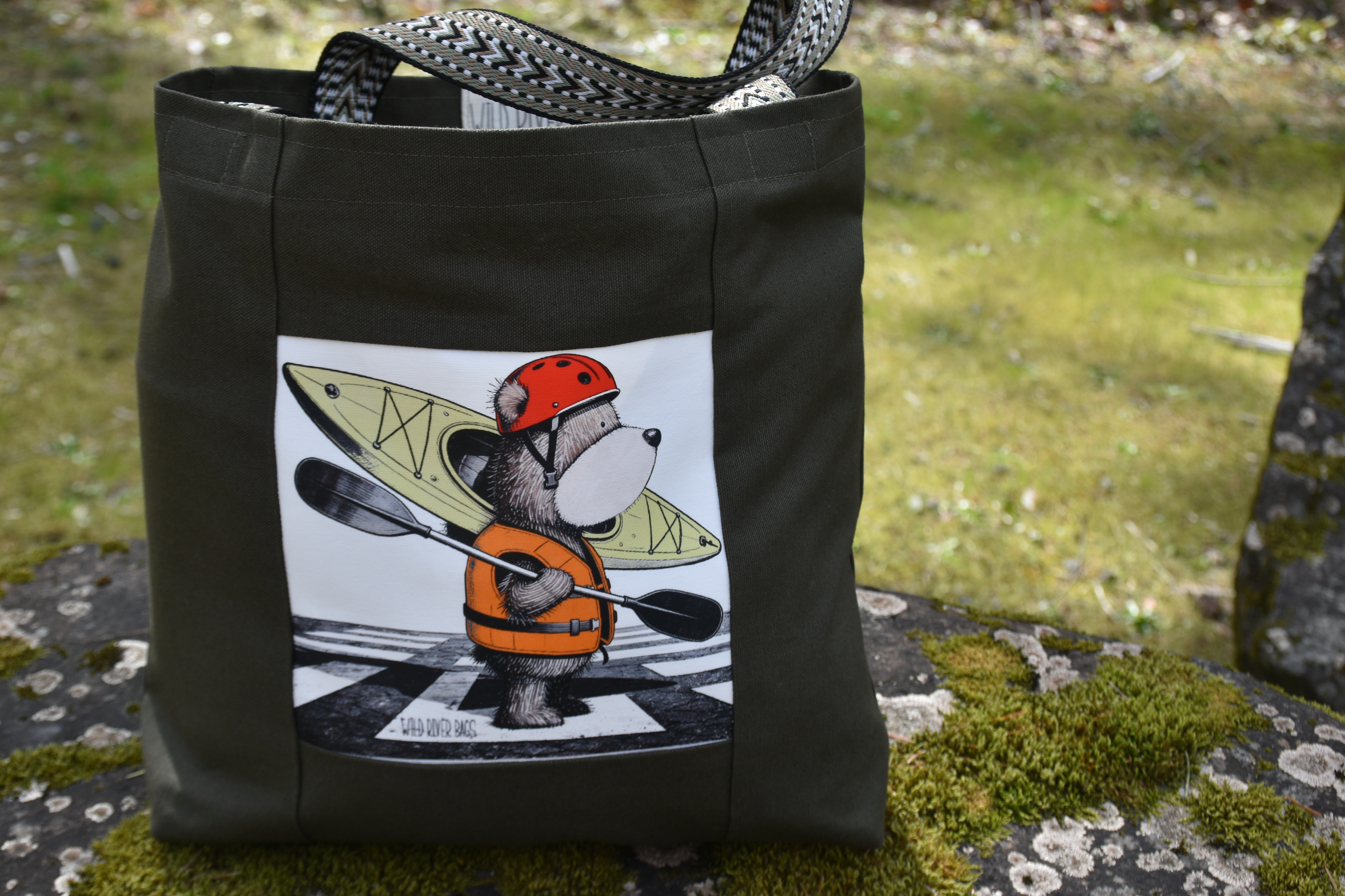 Bear With a Kayak Tote Bag 