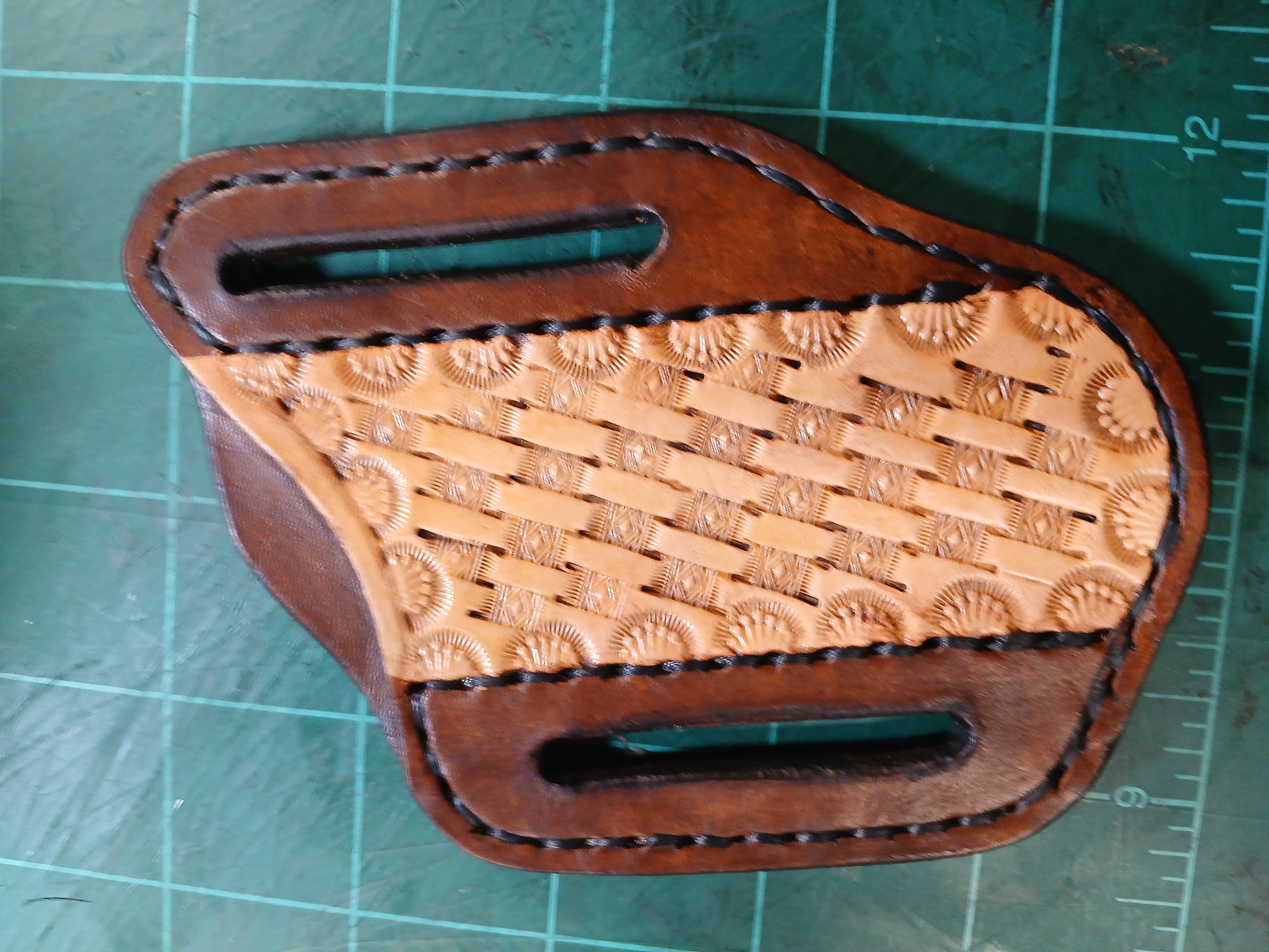 Handcrafted Leather Belt Slide pocket knife sheath