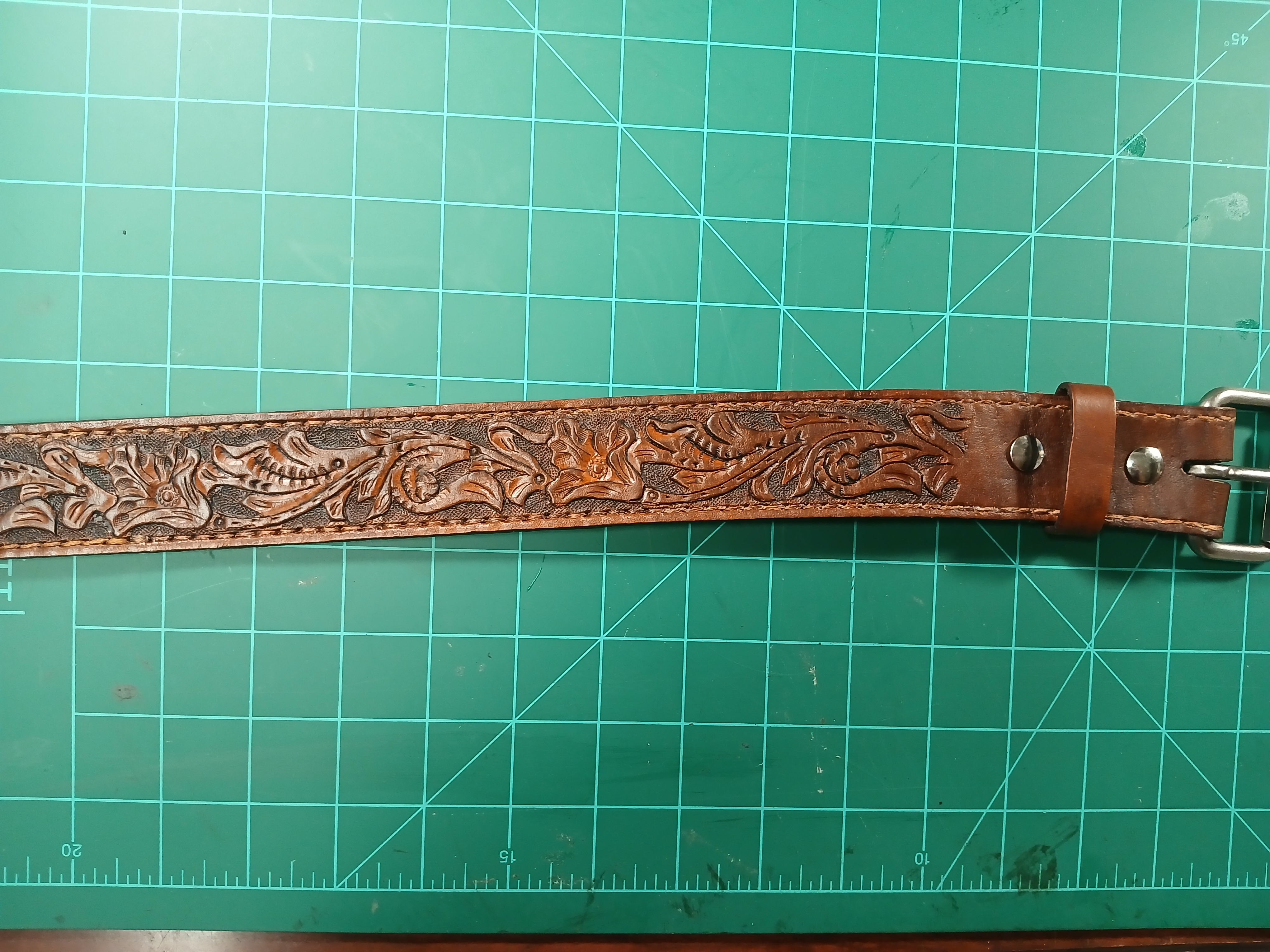 Tooled Leather Belt