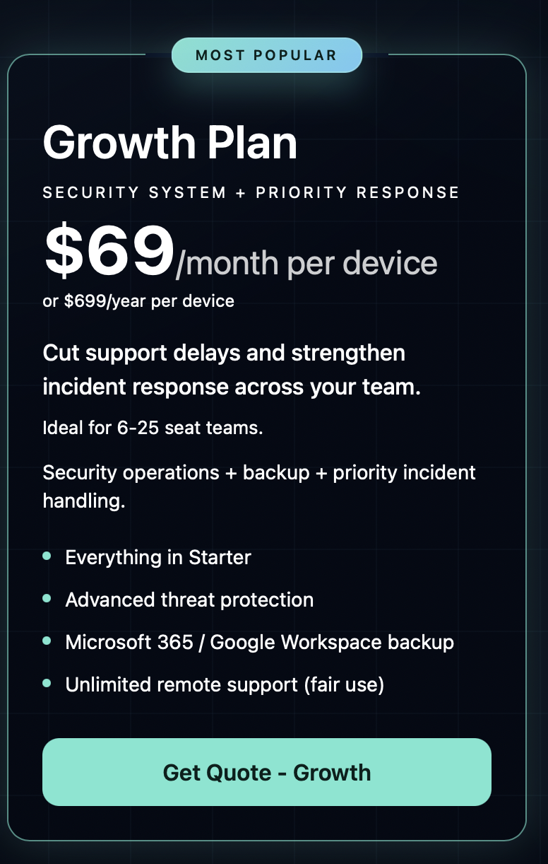 Growth Plan Security Service