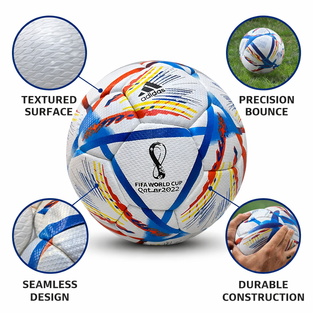 Adidas FIFA World Cup Qatar 2022 Football – Professional Match Style Soccer Ball for Training & Outdoor Play