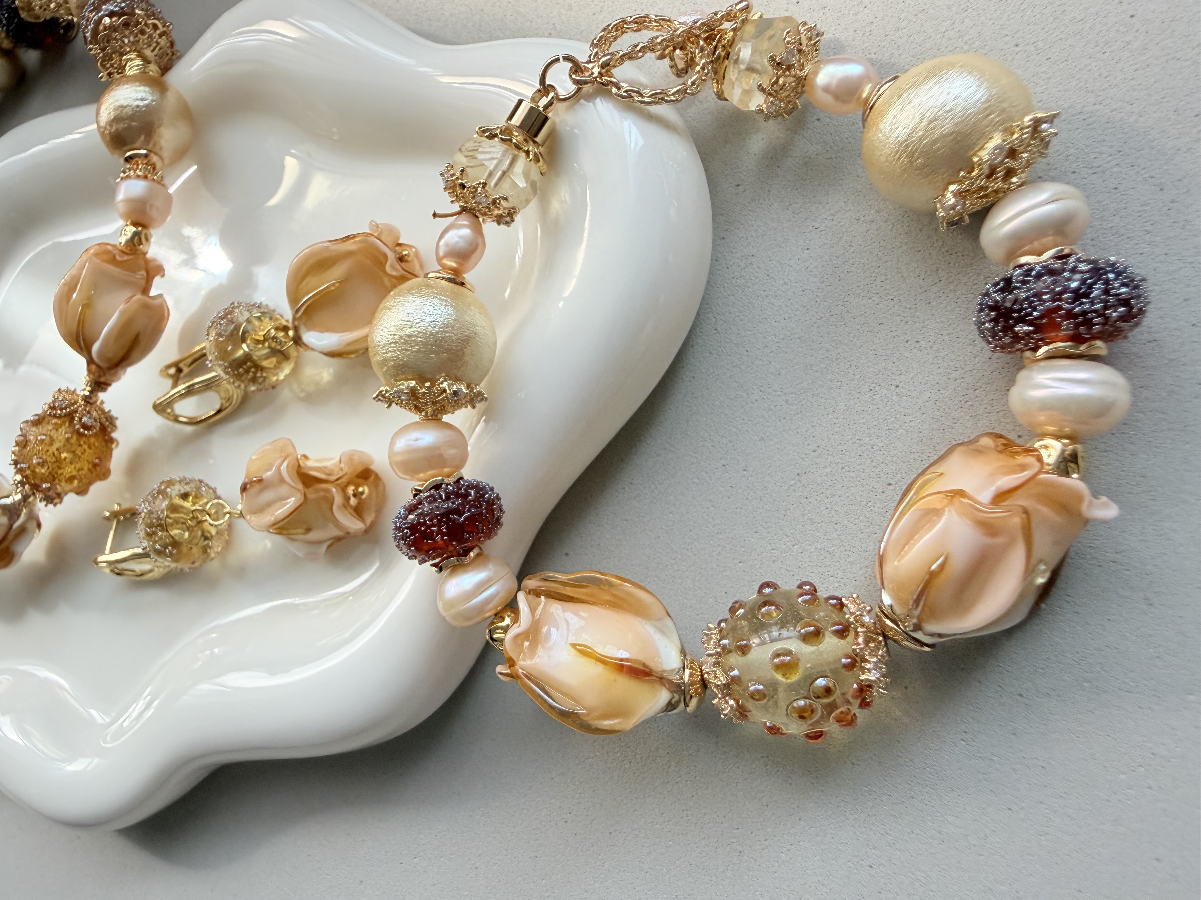 Murano Glass & Pearl Jewelry Set