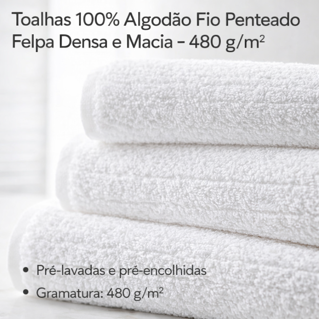 Kit Elegance Toalha de Rosto e Banho Hotel Collection 480 g/m²