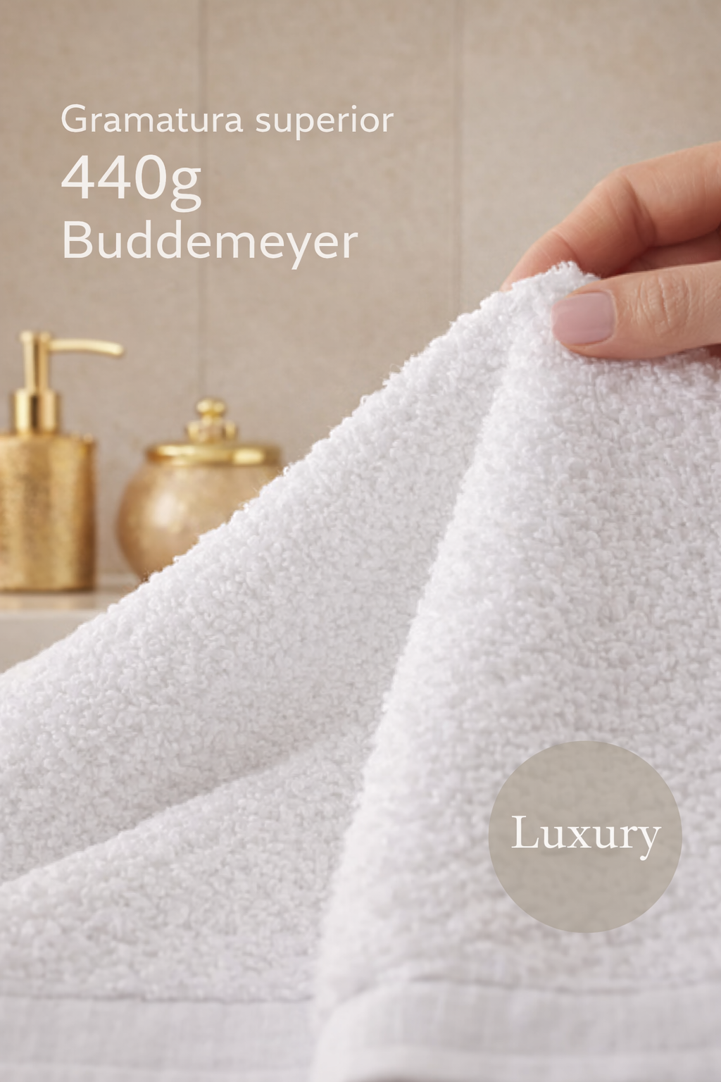 Kit Banho Hotel Toalhas Banho e Rosto Luxury 440g Villatteo