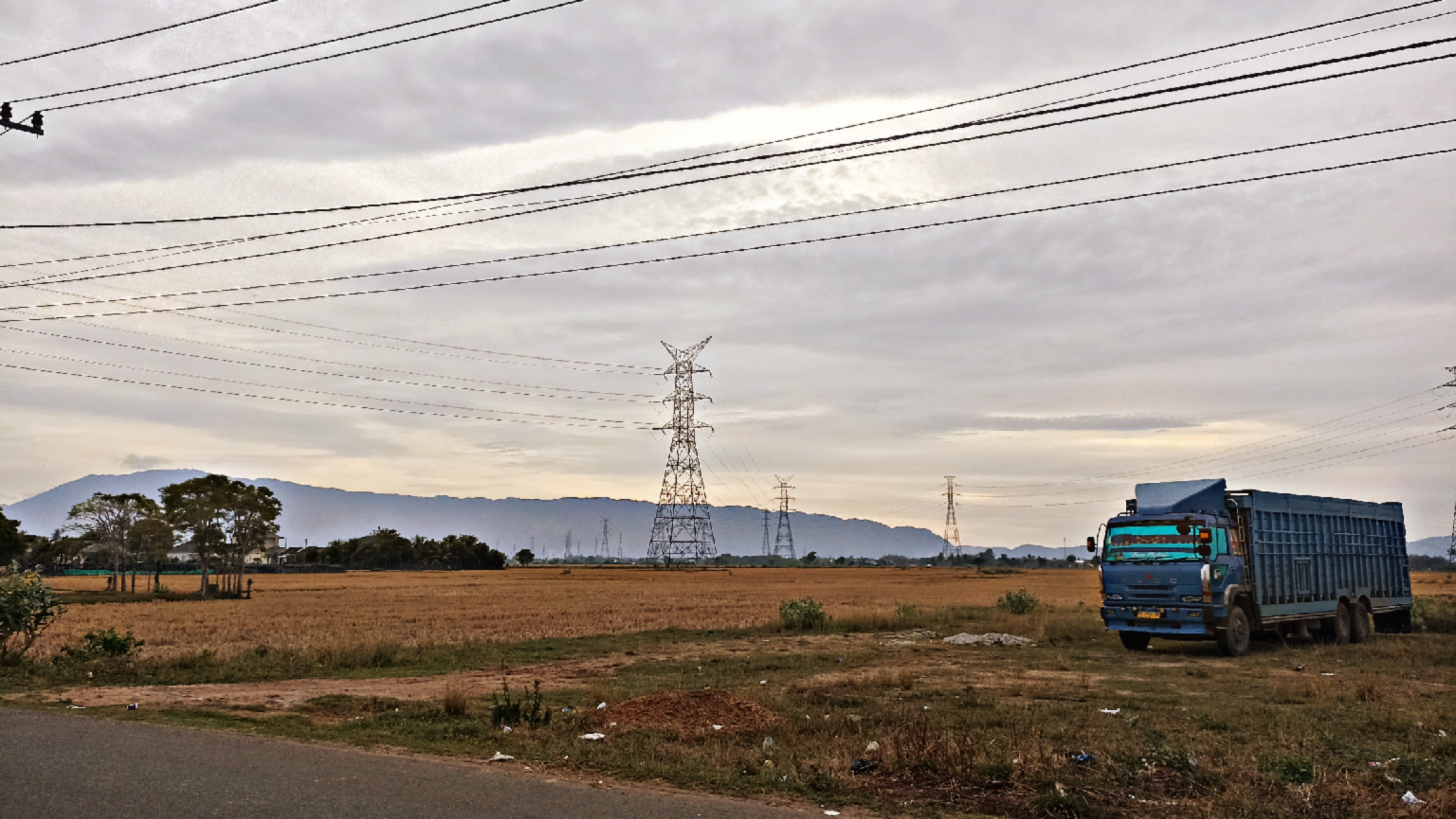 Overcast Countryside Power Lines