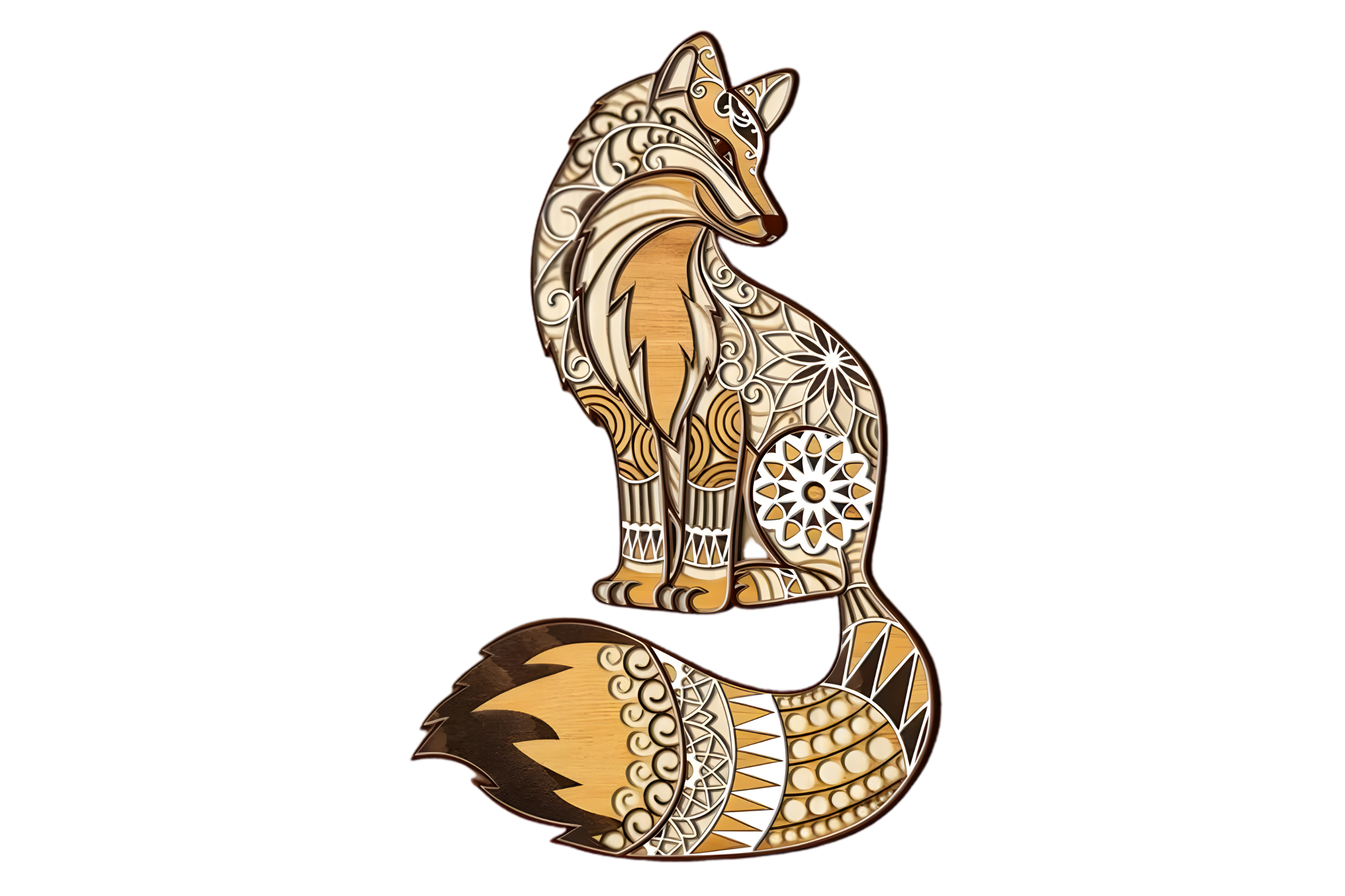 Decorative Fox Wooden Art Piece