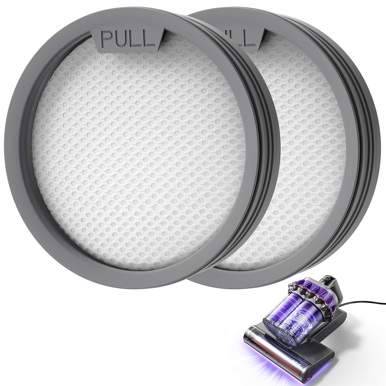 2 Pack Fine Filter Cotton Replacement for Mattress Vacuum Cleaner
