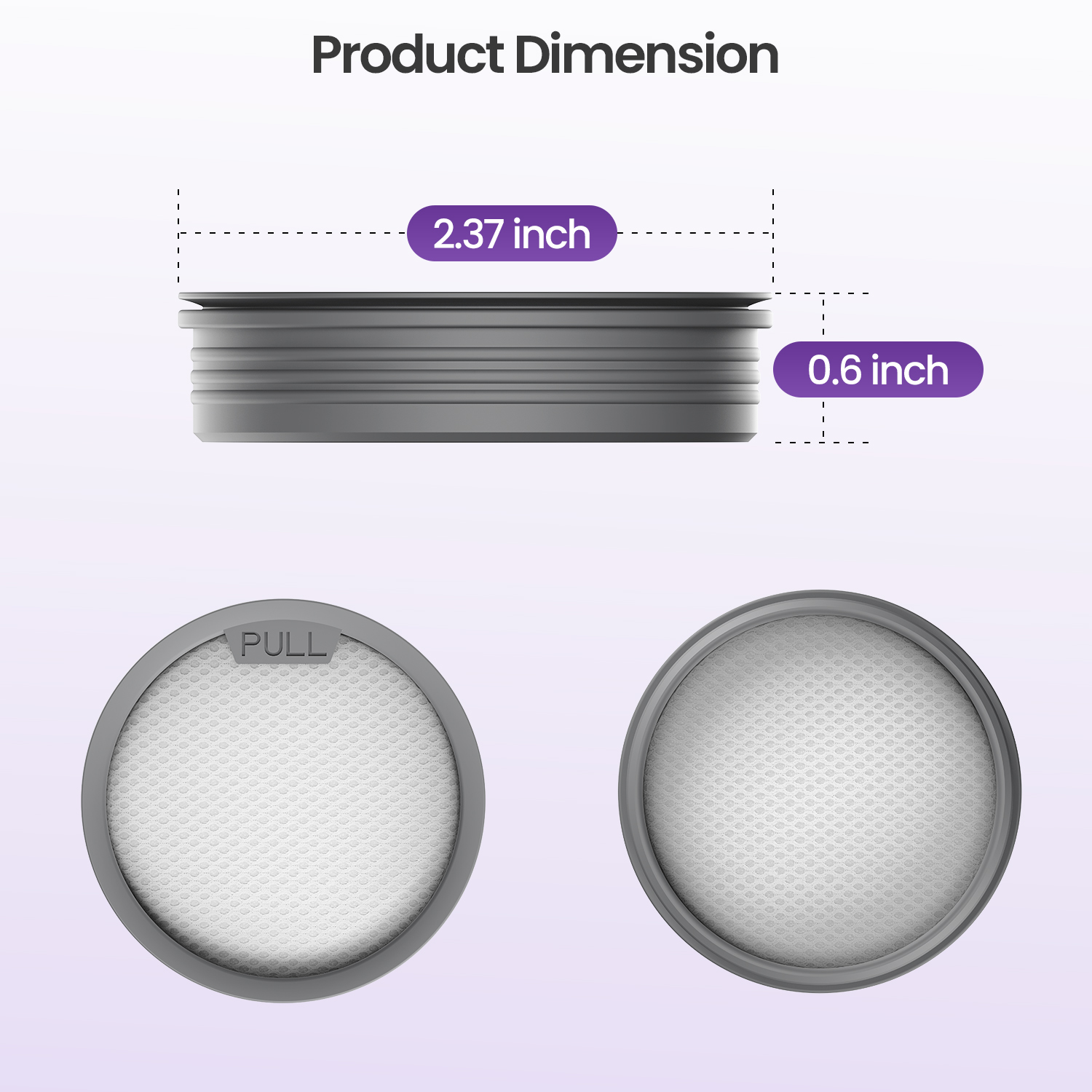 2 Pack Fine Filter Cotton Replacement for Mattress Vacuum Cleaner