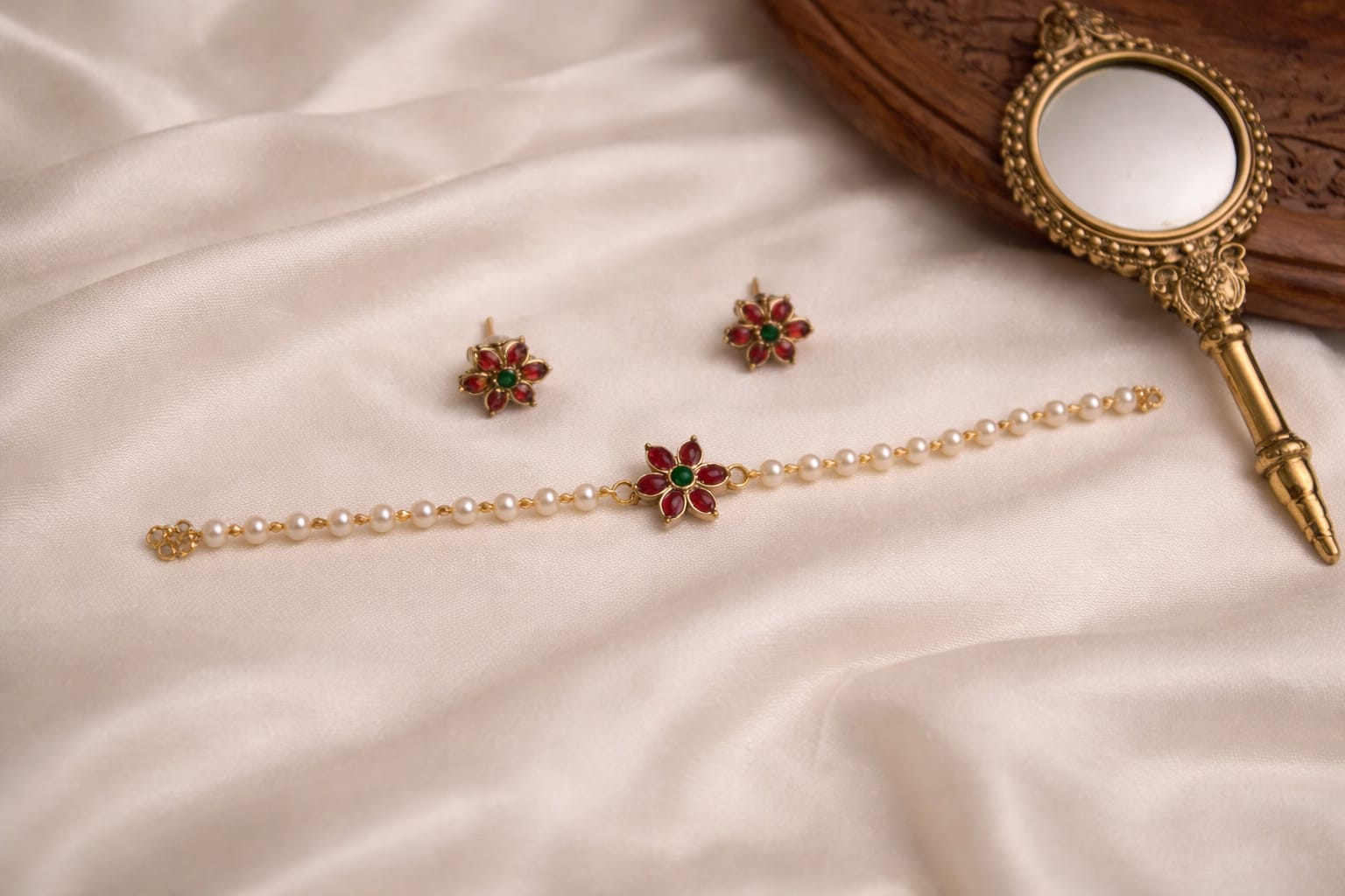 Floral Pearl Jewelry Set