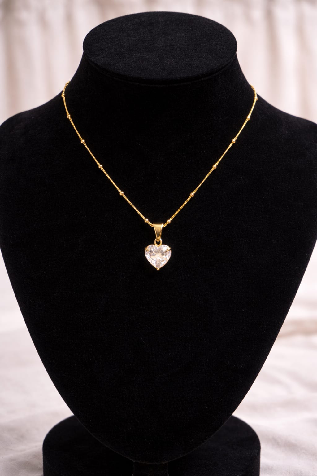 Gold Chain with Heart Pendant
