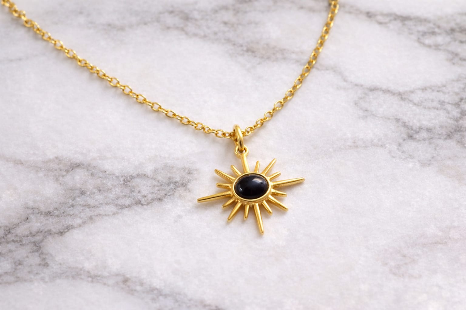 Sunburst Green Gem Necklace