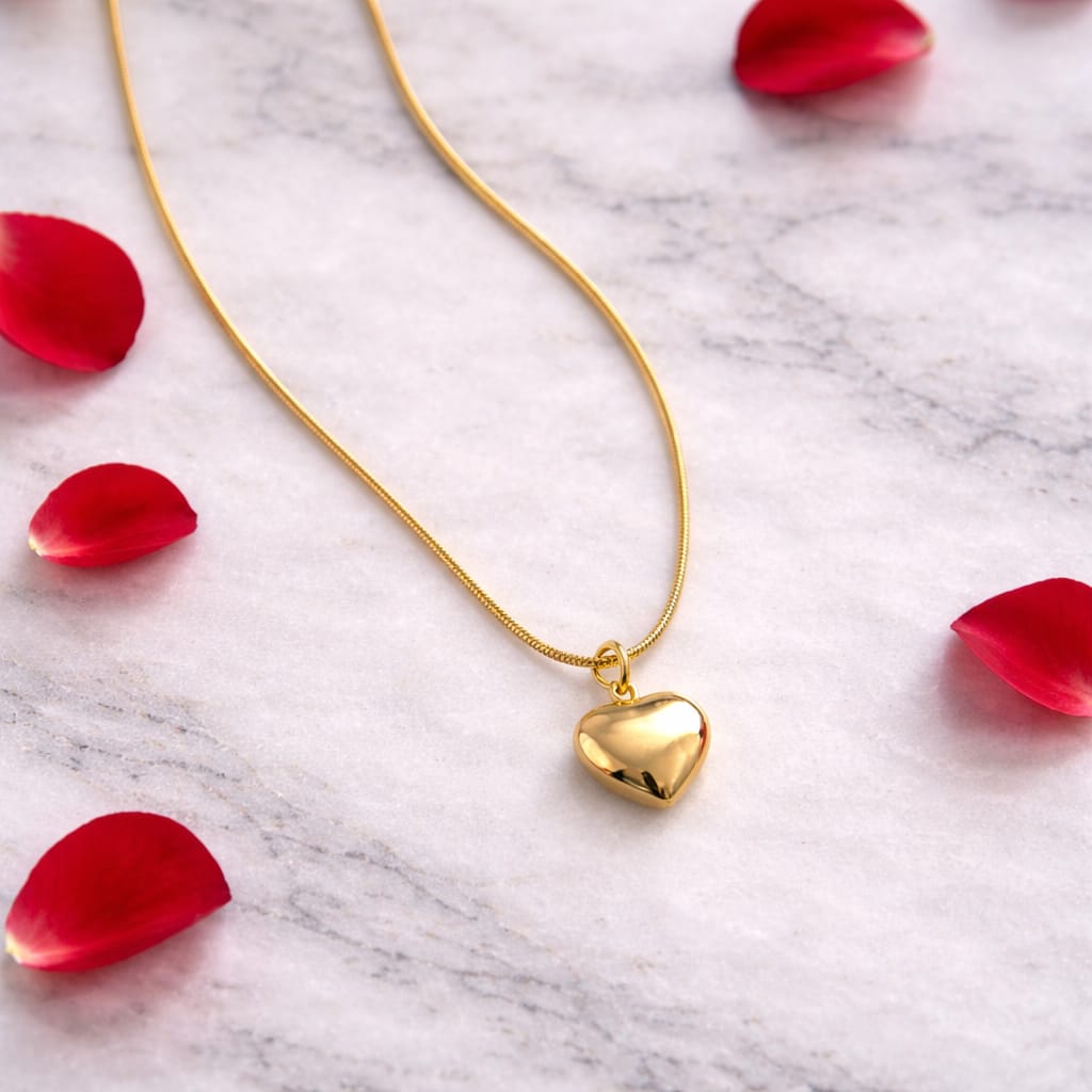 Gold Heart Pendant Necklace