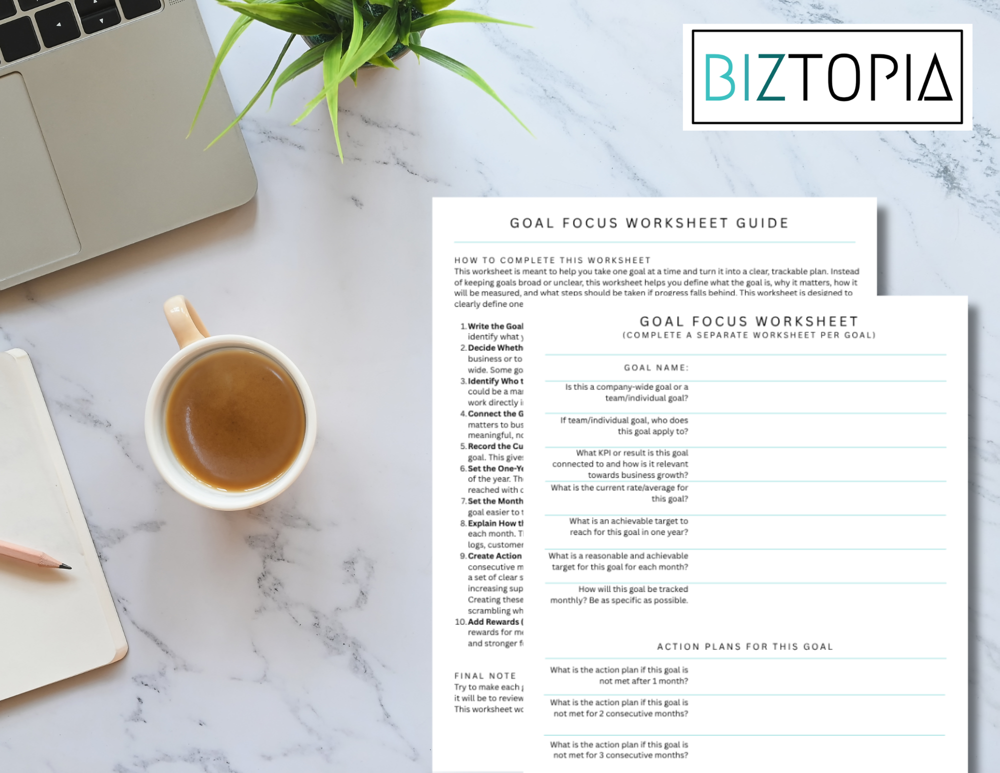 Goal Focus Worksheet + Guide