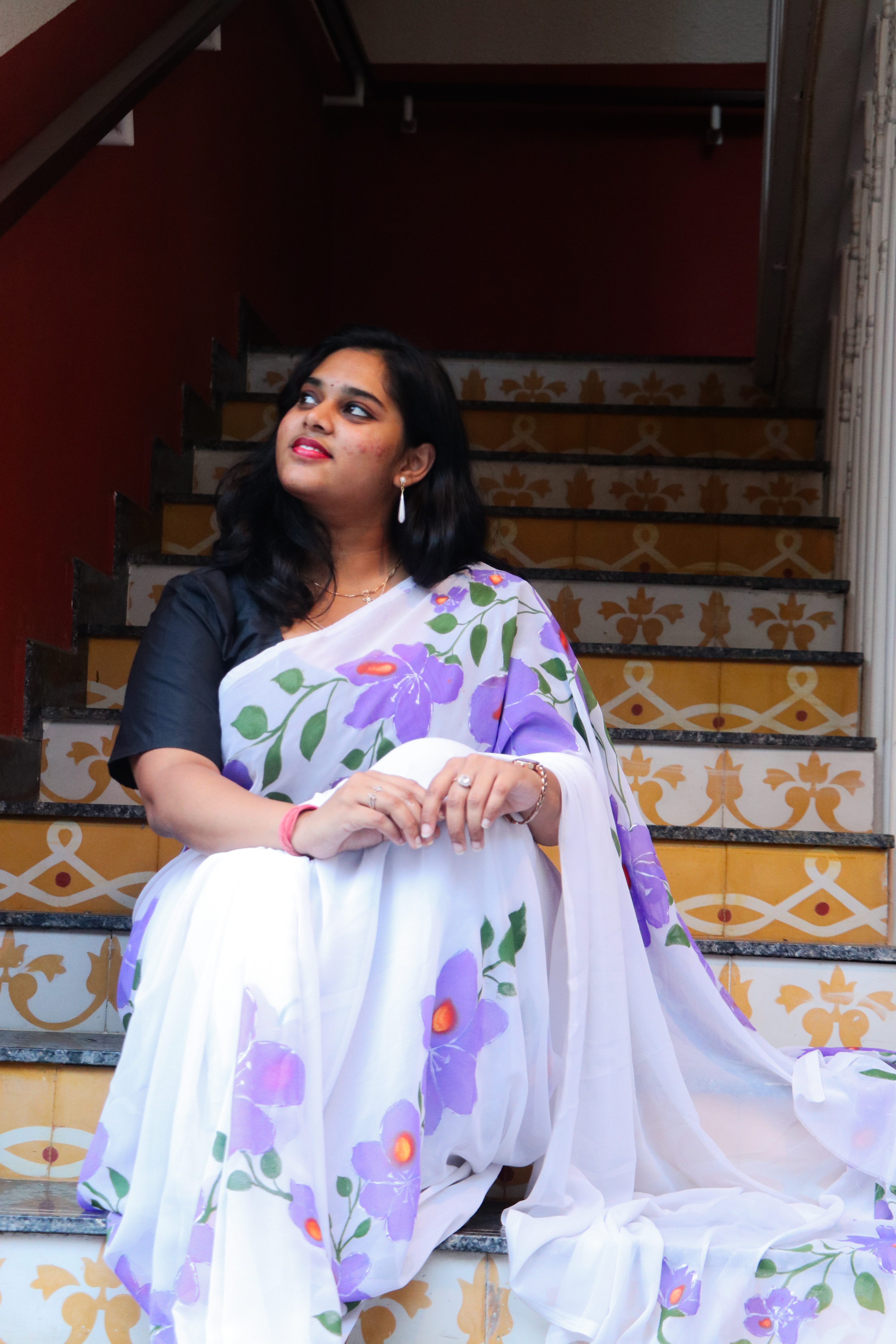 The Unseen Bloom Water Hyacinth Saree